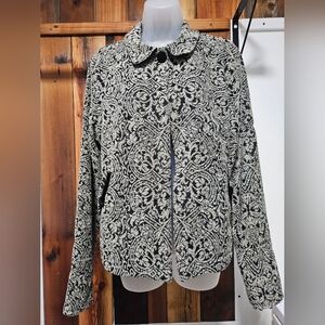 Coldwater Creek Black and White Patterned Jacket